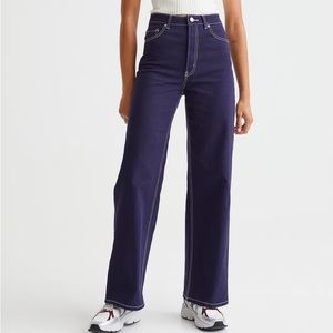 H&M WIDE LEG TWILL PANTS